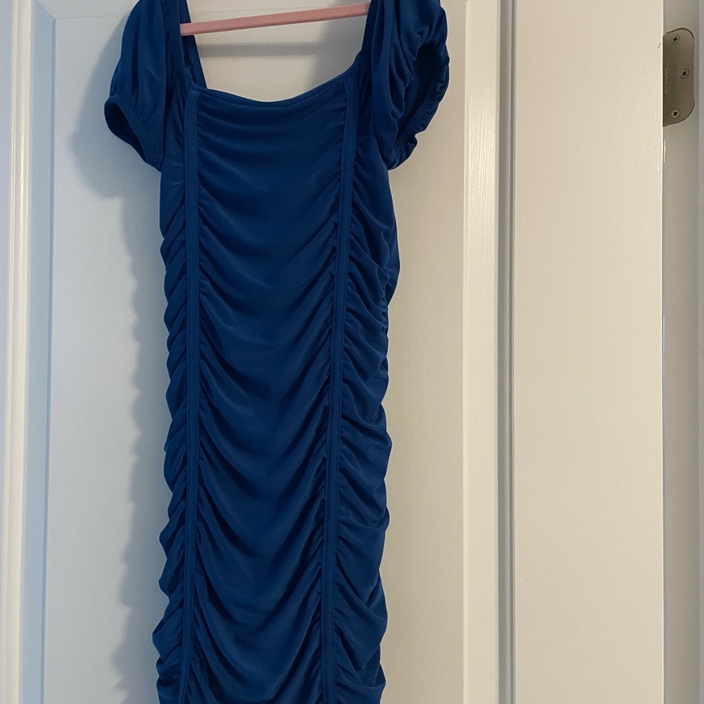 Cheryl Kids Creations Blue Ruched Dress